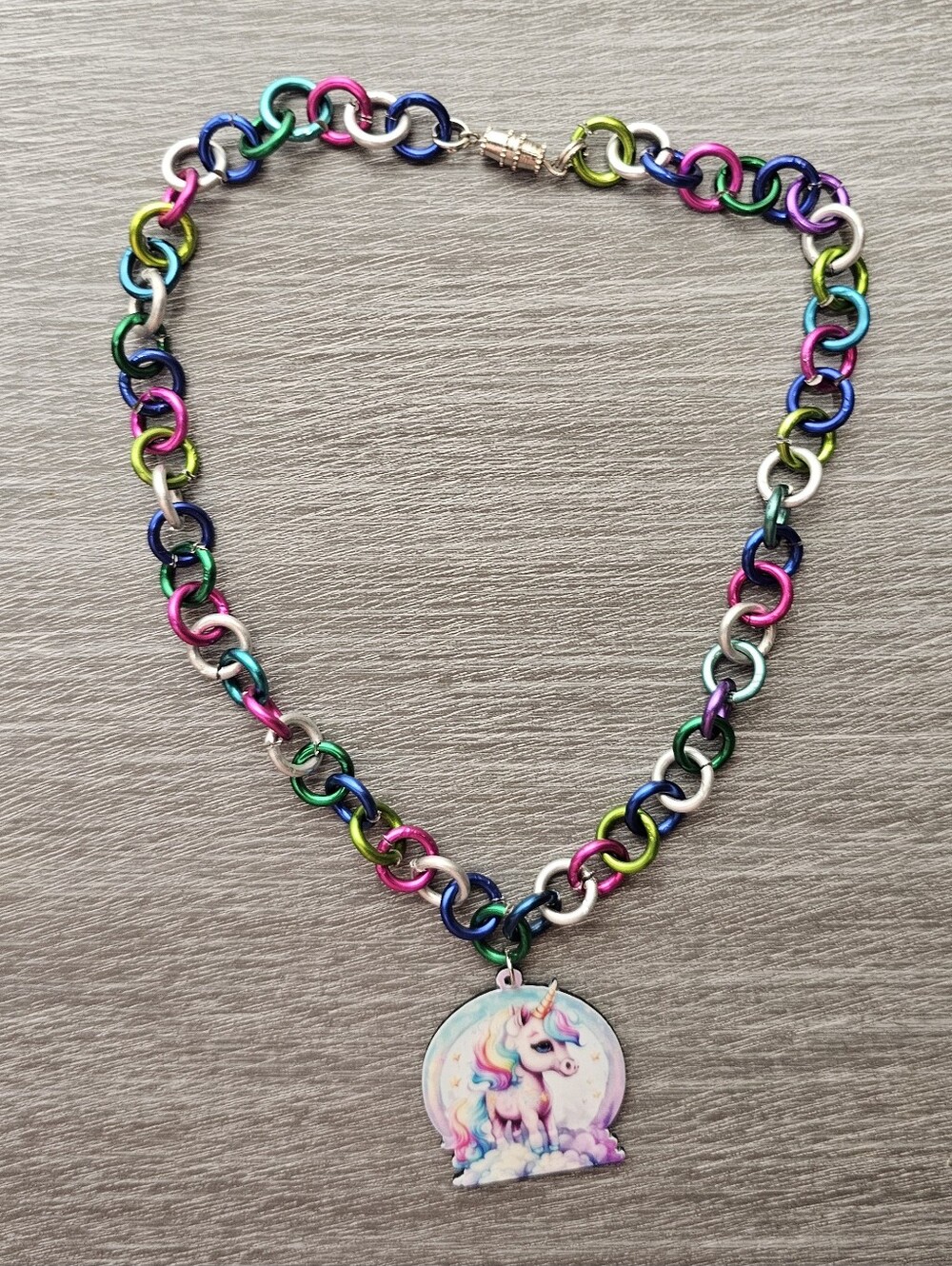 Rainbow Chain Unicorn Choker Necklace